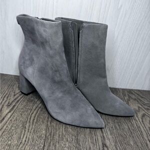 Calvin Klein Suede Gray Ankle Booties